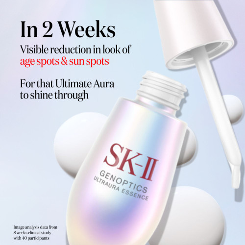 GenOptics Ultraura Essence is SK II's best-selling brightening serum to visibly reduce dullness and target sun spots slide4